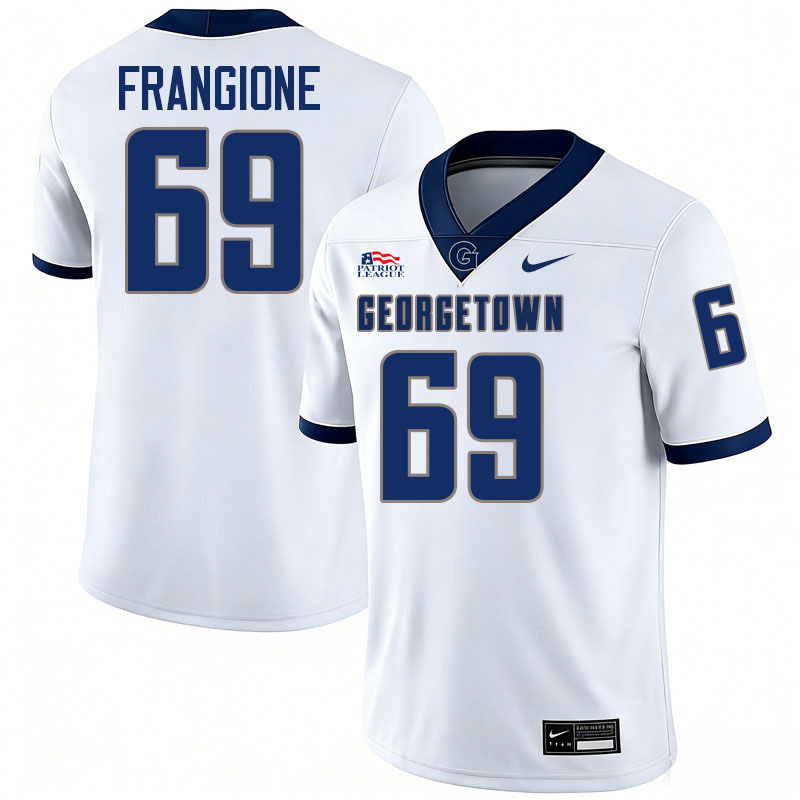 Georgetown Hoyas #69 Natale Frangione College Football Jerseys,Uniforms-White